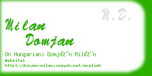 milan domjan business card